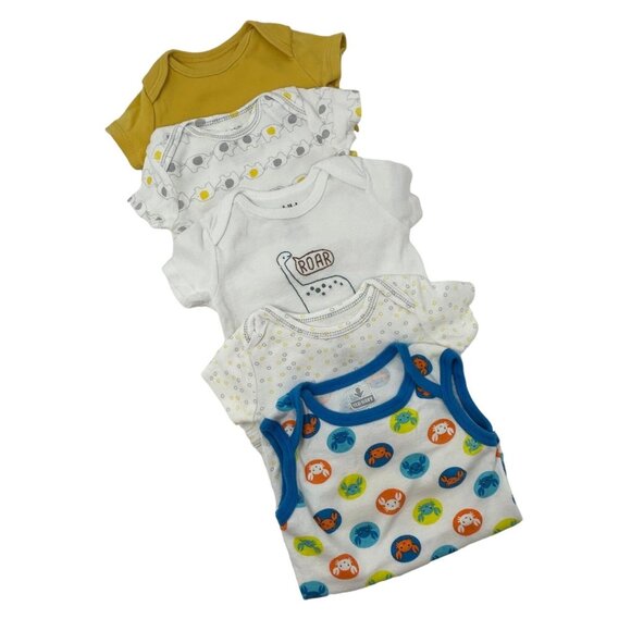 Baby Boy's -  5 Body Suits with‎ colorful designs - Size - 0-3 Month - Picture 1 of 8